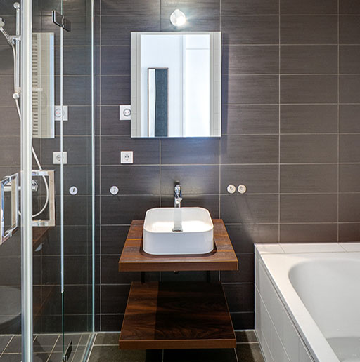 Vastgoedfoto interieur badkamer vakantiepark woning Maastricht